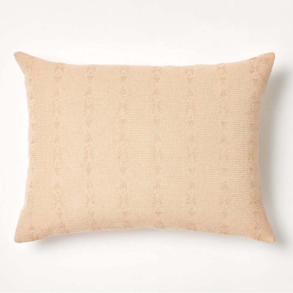Oversized Woven Striped Lumbar Throw Pillow - NWT